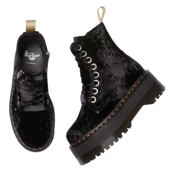 Dr Martens Jadon Max Crushed Velvet Boots - Picture 1 of 14